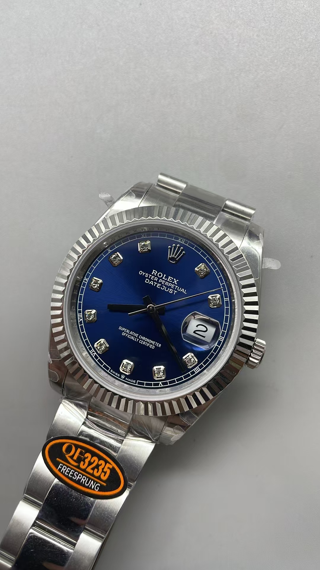 QF Rolex Datejust 126334 Blue detail 1